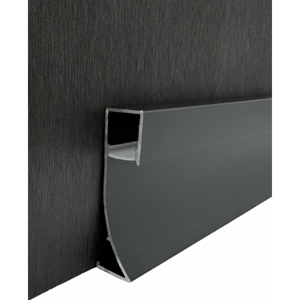 Sockelleiste LED Leiste Aluminium Profil Schwarz Eloxiert, 2m Montageprofil für Wand- und Deckenmontage