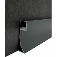 Sockelleiste LED Leiste Aluminium Profil Schwarz Eloxiert, 2m Montageprofil für Wand- und Deckenmontage